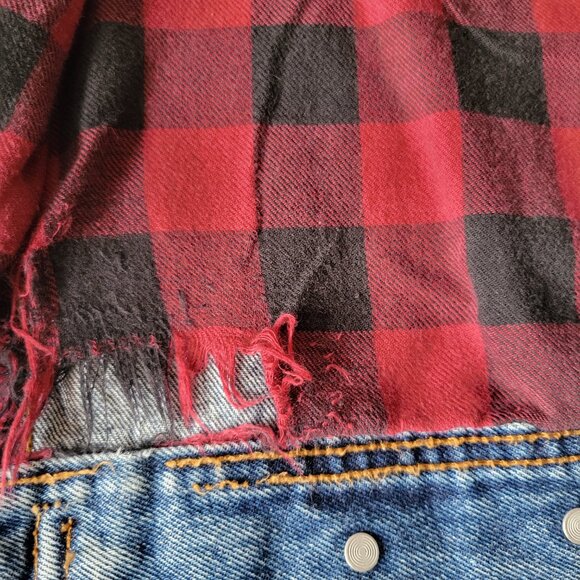 Vintage Wrangler Rugged Wear Flannel Lined Button Front Jacket. Men XL Denim - Picture 6 of 8